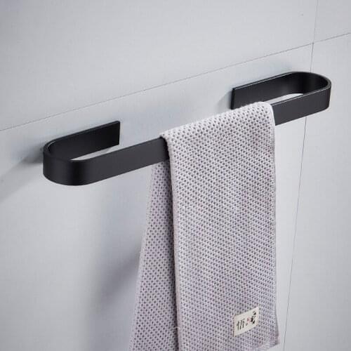 Black bathroom accessories space aluminum wall-mounted toilet paper holder towel bar ring coat hook
