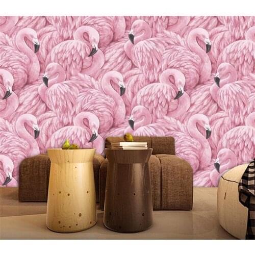 Flamingos Bird Animal Wallpaper Murals for Living Room Home Wall Decor Modern HD Photo Mural Printed Wallpaper Custom Size
