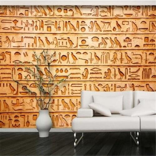 Beibehang Custom Photo Wallpapers 3D birds Egyptian relief murals TV backdrop living room bedroom sofa backdrop mural wallpaper