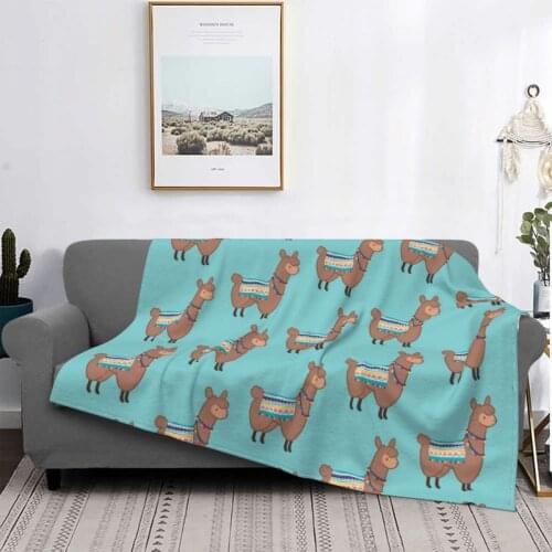 Brown Llama Blanket Velvet Spring Autumn Animal Cute Breathable Ultra-Soft Throw Blankets for Sofa Couch Plush Thin Quilt