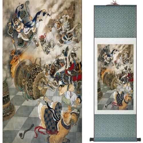 The monkey king caused havoc in heaven art painting silk scroll painting Monkey King Wreaks Havoc in Heaven painting 2018082446