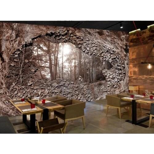 Beautiful scenery wallpapers 3d murals wallpaper for living room forest 3d three dimensional large background wall