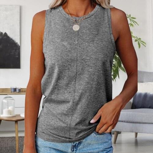 Summer Fashion Tank Tops O Neck Breathable Cotton Blend Women Sexy Sleeveless Vest for Daily Wear Casual T-Shirts Women Clothing