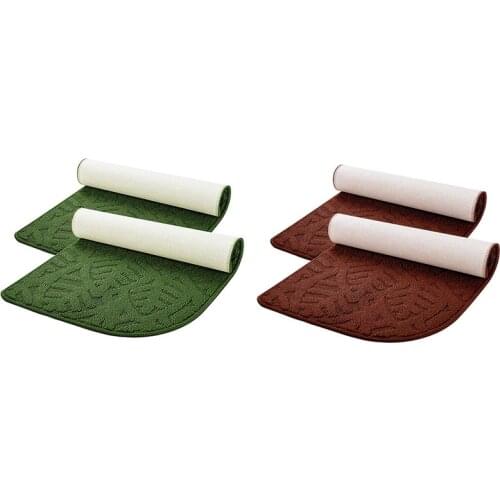 2-Pack Indoor Doormat, Non-Slip Front Door Rug, Durable Printed Kitchen Rug, 1/4 Round Corner Design Entrance