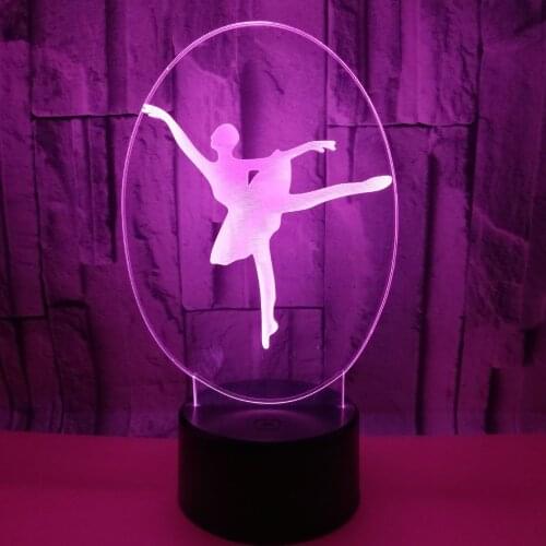 Hot Creative Gifts Ballet 3d Small Table Lamps For Living Room Colorful Usb 3d Small Reading Night Desk Lamp Light