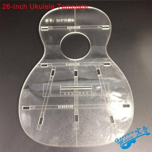 26Inch Ukulele Transparent Acrylic Template Small Four-String Guitar Making Molds Appearance Sound Hole Sound Beam Location Map