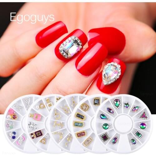 Mixed Big Sizes Colorful Nail Art Rhinestones Chameleon Stone AB Strass Clear Large Crystal Jewelry Beads Pearl Nail Decorations