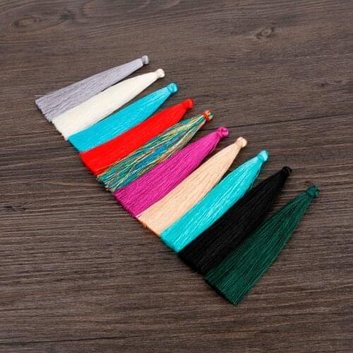 Handmade 90mm Mixed 15pcs/lot Cotton Silk Tassels Earrings Charm Pendant Satin Tassels for DIY Jewelry Making Findings Materials