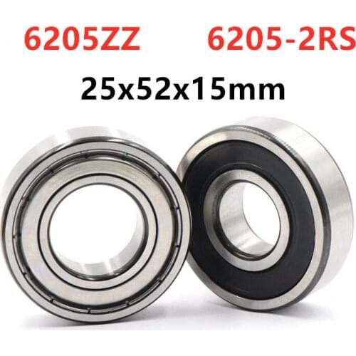 10pcs/lot 6205ZZ 6205-2RS shielded deep groove ball bearing 25*52*15 mm 6205 -2Z 6205RS bearings 25x52x15