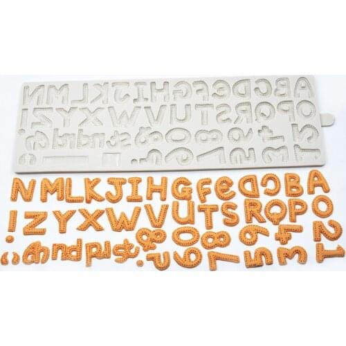 Silicone Fondant Cake Mold Biscuit Molds English Alphabet Digital Chocolate Mould Baking Tool for Cake Decoration Silicone Mould