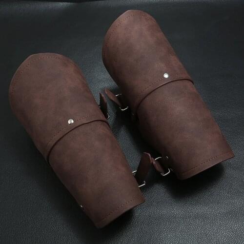 Medieval Armor Gloves Wide Cuff Bracers Bracelet Men Steampunk Warrior Gauntlet Knights Templar Leather Cosplay Props Wristbands