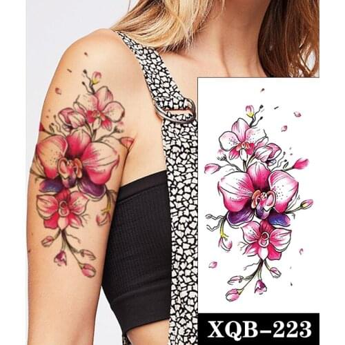 Hannah Style Waterproof Temporary Tattoo Sticker Watercolor Flowers Design Fake Tattoos Flash Tatoos Arm Body Art for Women Girl