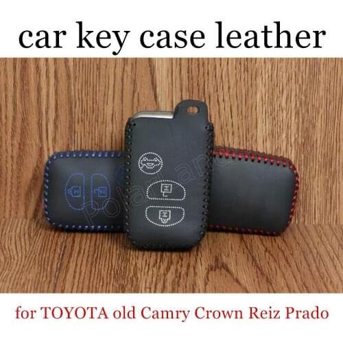 Only Redbest price Genuine quality leather car key case cover Hand sewing DIY fit for TOYOTA old Camry Crown Reiz Prado