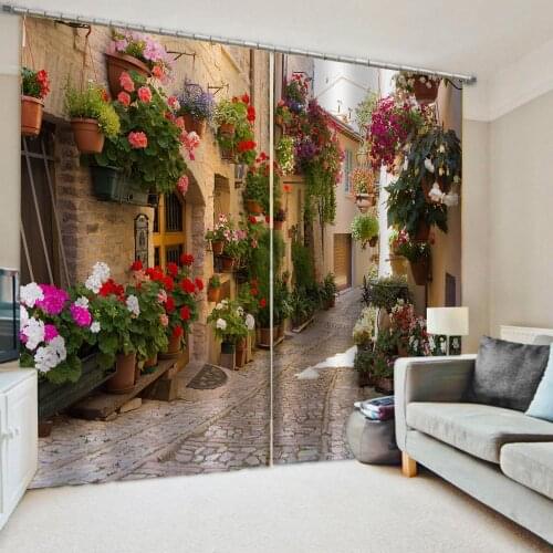Home Decoration Blackout 3D Curtain stereoscopic lifelike stree house 3d curtains soundproof windproof curtains
