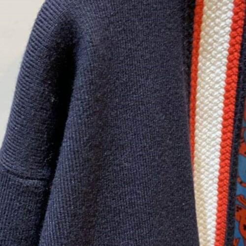 2020 New V-neck Knitted Cardigan Sweater Womens Long Sleeve Stripes Animal Print Coat Female Jacket Outwear Knitwear Top Simple