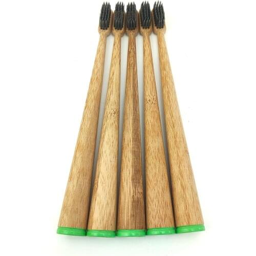 Bamboo Charcoal Toothbrush Biodegradable Teeth Brush Banister Brush/ Wave Shape Teethbrush Moderate hardness/ Flat Brush