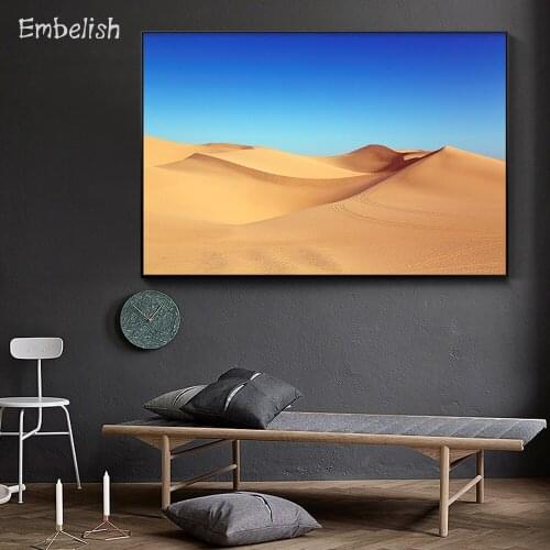 1 Pieces Blue Sky And Desert Landscape Modern Wall Posters For Living Room Pictures Home Decor HD Spray On Canvas Oil Paintings
