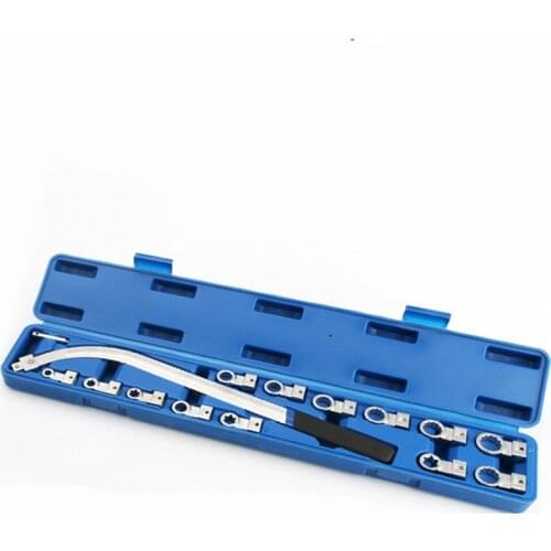 15pcs 12-19mm Serpentine Belt Tool Auxiliary Timing Pulley Puller Damper Wrench