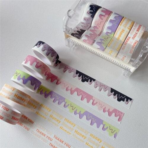 2pcs Ins Cheese Heart Letters Washi Tape Paper Hand Account Decoration Album Diary Scrapbooking DIY Masking Tape Stationery