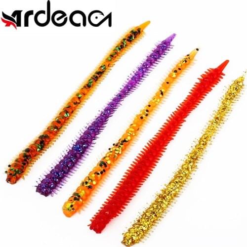 ARDEA Worm Sparkly Soft Bait 10pcs 90mm 1g Artificial Silicone Fishing Luret Pike Fishing Lure wobbler Bass Trout Baits