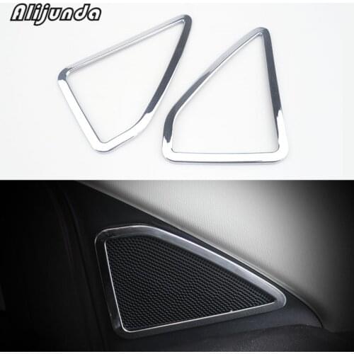 Car auto accessories speaker audio ring sides decoration trim cover for Ford Kuga escape 2013 2014 ABS chrome 2pcs per set