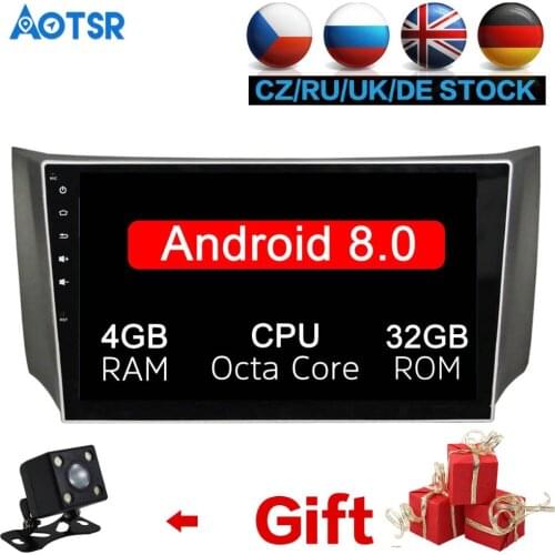 10.2" Android 8.0 Car GPS Radio Player for Nissan Sylphy B17 Sentra 2012+ with Octa Core 4GB+32GB Auto Stereo Multimedia DAB