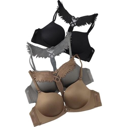 Fashion Beautiful back Sexy Lingerie Wire Free Women Bra Front Closure 3/4 Cup Push Up Underwear Bralette Intimates Female Bras