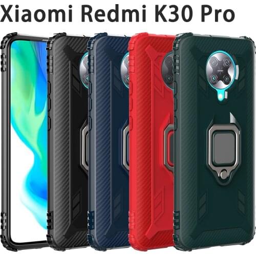 For Xiaomi POCO X3 NFC Case Soft Silicone carbon fiber With Ring protective back cover case for xiaomi POCO F2 Pro X2 M2 X3 Pro