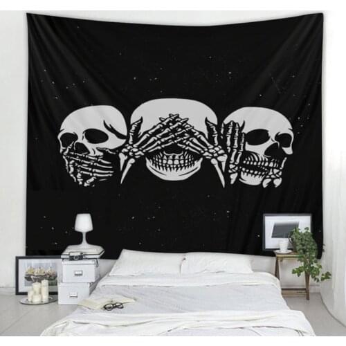Skull monster illustration decorative tapestry art deco blanket hanging bedroom living room mysterious mandala bohemia