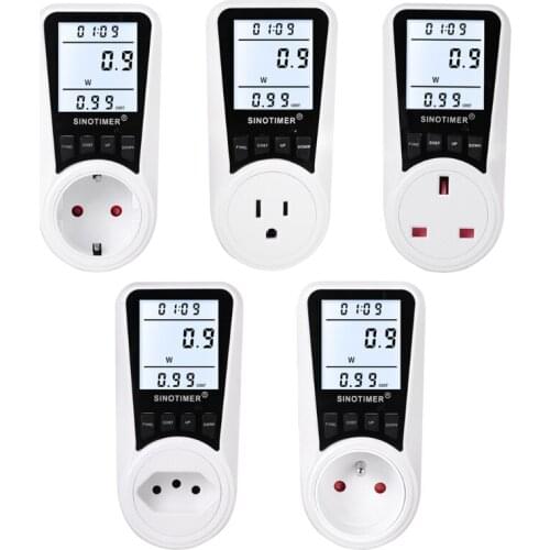Electricity Usage Monitor Digital Wattmeter AC Power Meter 110V-230V Energy Meter Socket Power Monitor EU/US/UK/BR Plug