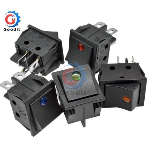 KCD4 Rocker Switch Button ON-OFF 2 Position 4 Pins Electrical Equipment W/ Light Power Switch 16A 250VAC 250V AC Cats eye