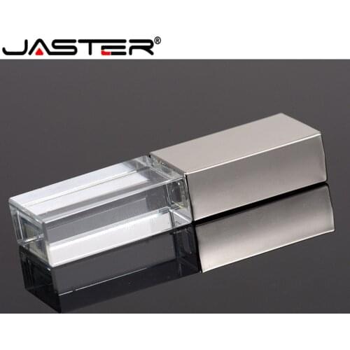 JASTER Crystal usb stick 3D print pen drive custom logo 10pcs free 4GB 8GB 16GB 32GB 64GB usb flash drive transparent glass