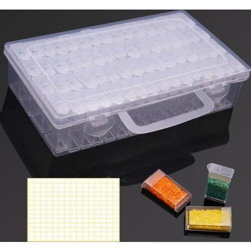 Diamond Painting Storage Box 64/128/192/256 Grids Portable Bead Storage Container 5D Diamond Embroidery Accessories Tools