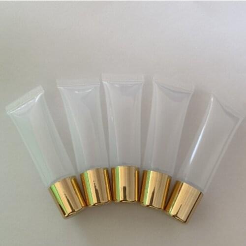 Cosmetic Portable Tubes Makeup Concealer Soft Box DIY Lipstick Lip Balm Tubes Empty Gold Lip Gloss Lip Glaze Squeeze Container