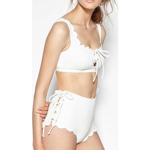 2 Piece Swimsuit Women Woman 2019 Suits Bath Sexy Bikini Womens Swim Wear Two Restore Ancient High Waist Size Corsage Bind Girl