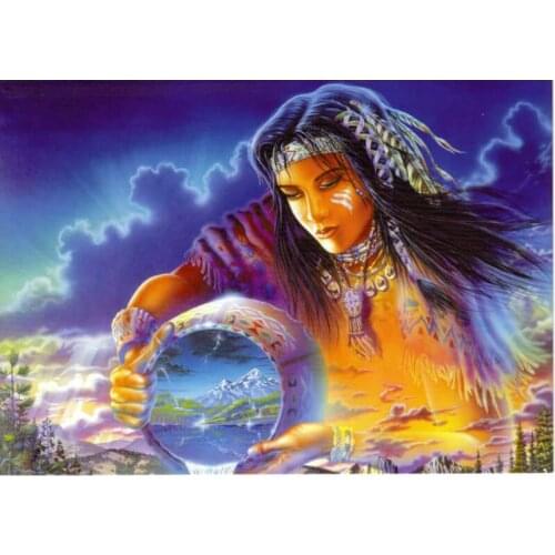 Square/Round Diamond 5D DIY Diamond Painting "Indian Girl" Embroidered Cross Stitch 5D Home Decoration Gift