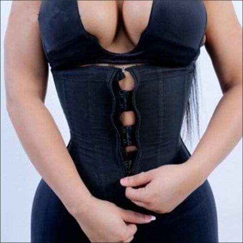Latex Waist Trainer Body Shaper Women Corsets with Zipper Shapers Cincher Corset Top Slimming Belt Black Plus Size