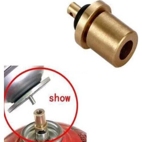 Brass Gas Refill Adapter for Outdoor Camping Hiking Picnic Stove Inflate Butane Can