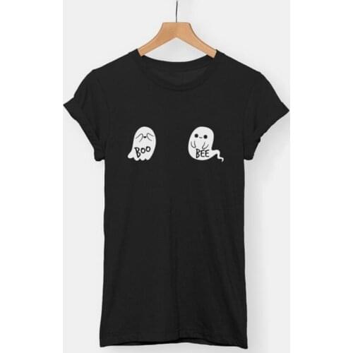Cute Boo Bee Ghost Boobs Graphic T-Shirt Funny Halloween Party Holiday Gift Tshirt Aesthetic Women Grunge Tee Top Drop Shipping