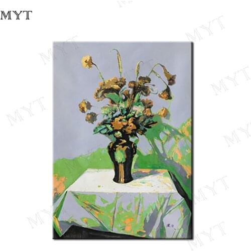 MYT Flower On Table 100% Hand Painted Modern Abstract Oil Painting On Canvas Wall Art For Living Room Home Decoration Unframe