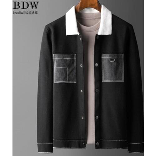 New Arrival Fashion Autumn Winter Knitwear Jacket Men Casual Sweater Cardigan Coat Fashion Turn-down Collar Thick Plus Size 4XL