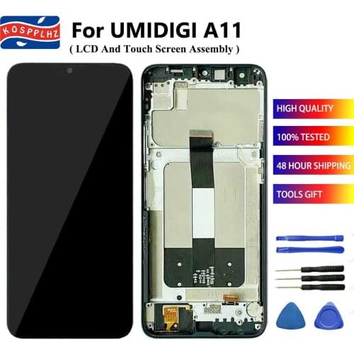 6.53" For UMIDIGI A11 LCD Display and Touch Screen Assembly Digitizer Replacement UMIDIGI A11 Touch Glass Panel With Frame +Tool