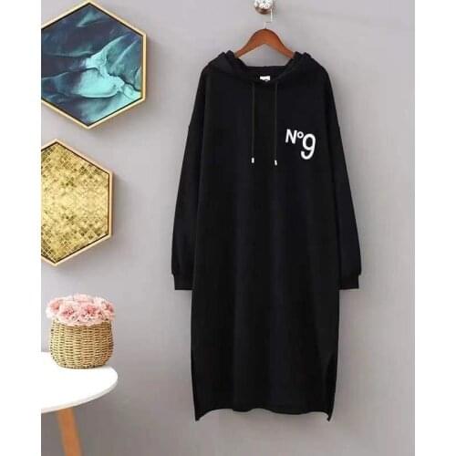 New Big Large Plus Size Autumn Spring Dress Girls Casual Women Clothes Tops Long Sleeve Hoodies For Teen Lady Long Hoody Dresses