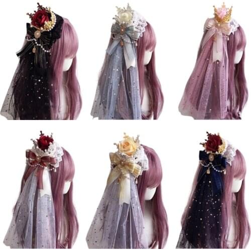 Fashion Sweet Headbands Ordinary Hair Accessories Cute Elegant Crown Hairpin Barrette for Tea Party Ordinary Wearing 066F