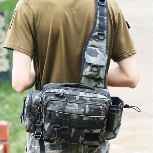 Fishing Backpack with Rod Holder Fishing Tackle Bag Fishing Gear Bag Nylon 600D for Outdoor Fishing Portable Accessories