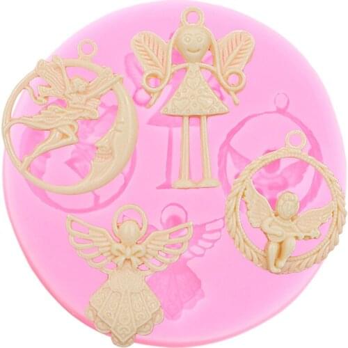 Cartoon Angel Silicone Molds Fondant Chocolate Mold DIY Cake Decorating Tools Candy Polymer Clay Mould Cupcake Topper Moulds