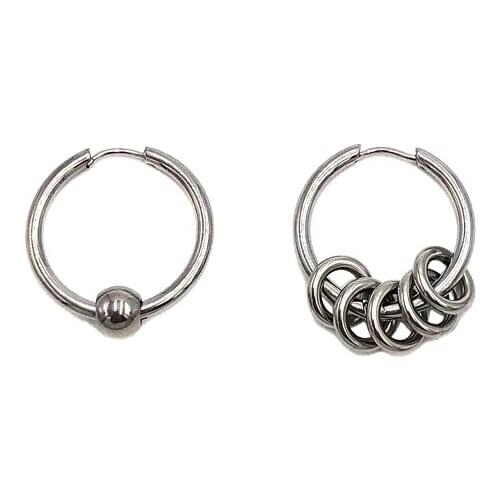 Fashion 17FW Simple Circle Earring Irregular Earrings Asymmetrical Hip Hop Temperament Pin Jewelry Women Men Party Gifts