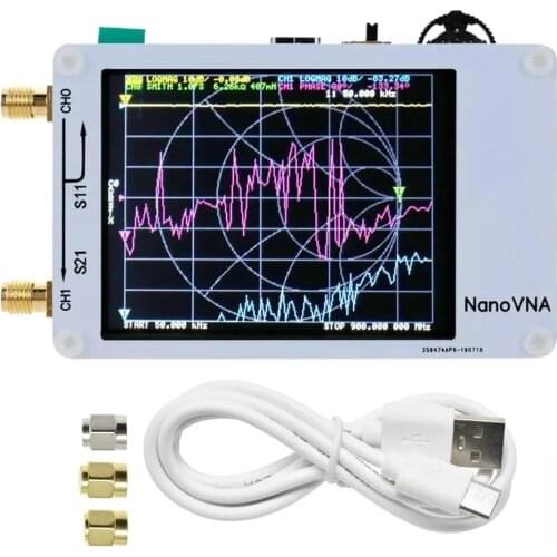 NanoVNA Vector Network Analyzer HF VHF UHF Antenna Analyzer Standing Wave Frequency Range 50KHz -900MHz 2.8 inch Touch Screen