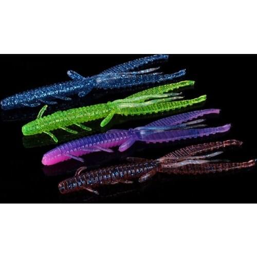 WALK FISH 4PCS/Lot 8cm/10cm Soft Shrimp Fishing Lure Pesca Isca Artificial Wobblers Silicone soft bait Fly Fishing Tackle