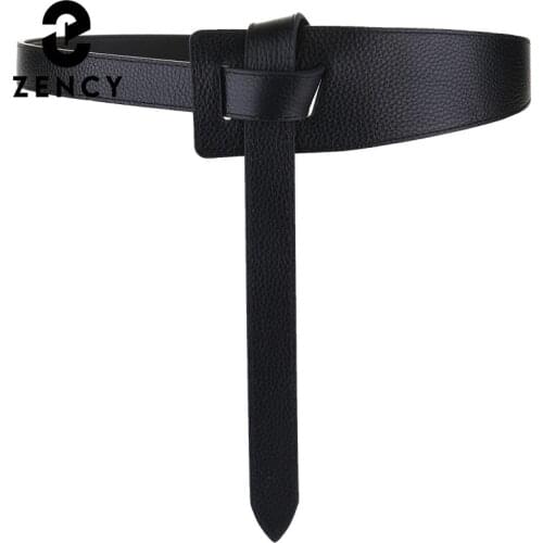 Zency 2021 New Fashion Design Wide Leather Womens Waistband Leisure Belt For Ladies Wedding Dress Waist Belt Black For Female